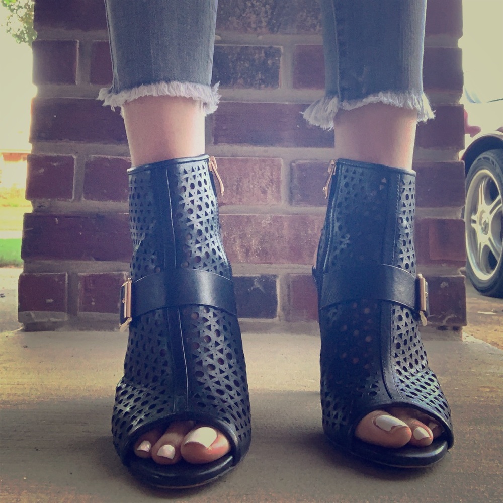 Open toe booties